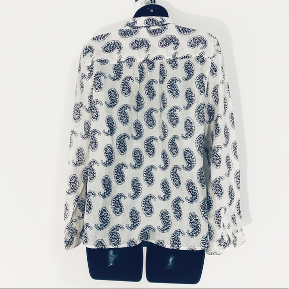 Ann Taylor Loft Softened Paisley Silk Blend Blouse - Picture 3 of 8